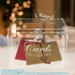 Acrylic Wedding Card Box Money Post Gift Box Holder, Clear Card Box Large Letter