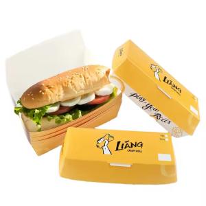 Quality Recyclable Custom Logo Food Container for Hot Dogs and Burgers Eco-Friendly Fast Food Packaging wholesale