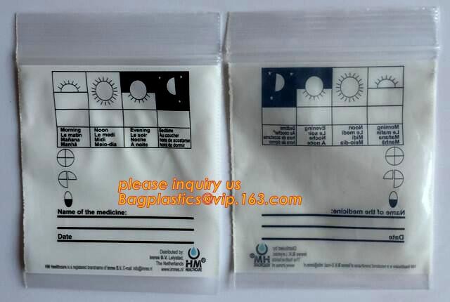 tablets pills packaging bag, poly medical dispenser Zip lockk bag drug zipper bags reclosable bags, zipper bag medical min