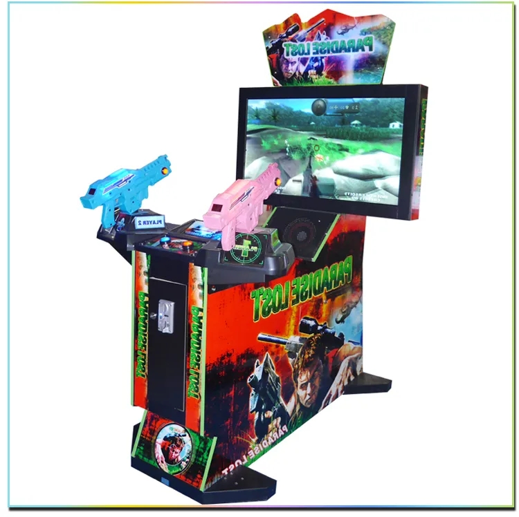 US PLUG 42" Paradise Lost Kids Pusher Arcade Shooting Gun Game Machine with Plug Type