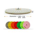 100mm Wet Flexible Granite Polishing Diamond Wet Pad Grit Size 50 100 200