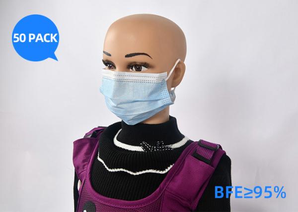 Soft 3 Ply Surgical Disposable Mask Non Woven Fabric Material With 90 Filter
