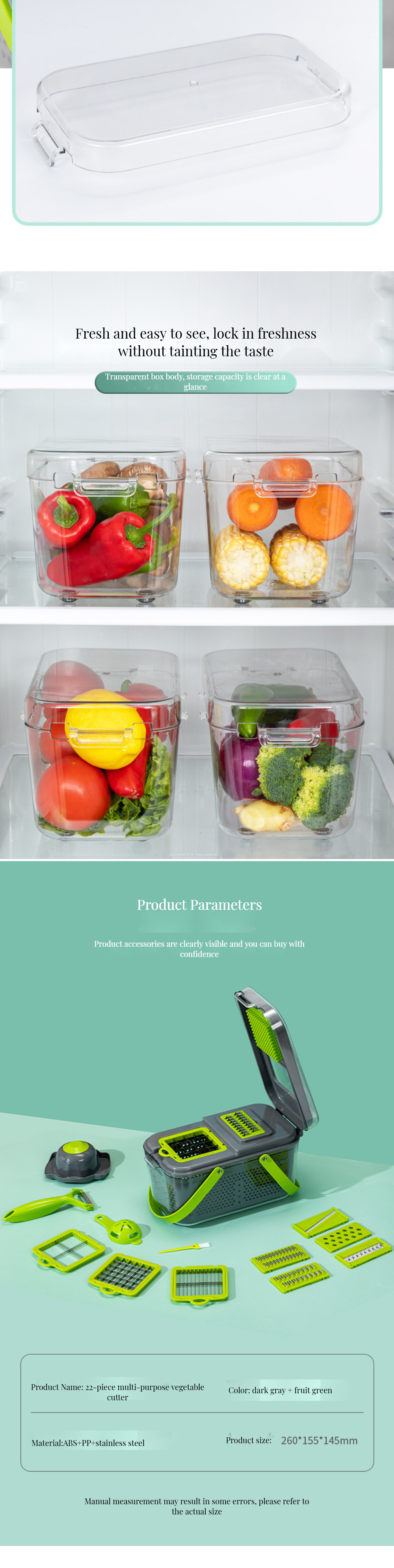 BAMBOO 22 in 1 Multi-functional Vegetable Cutter Food Chopper Fruit Slicer Food Cutter