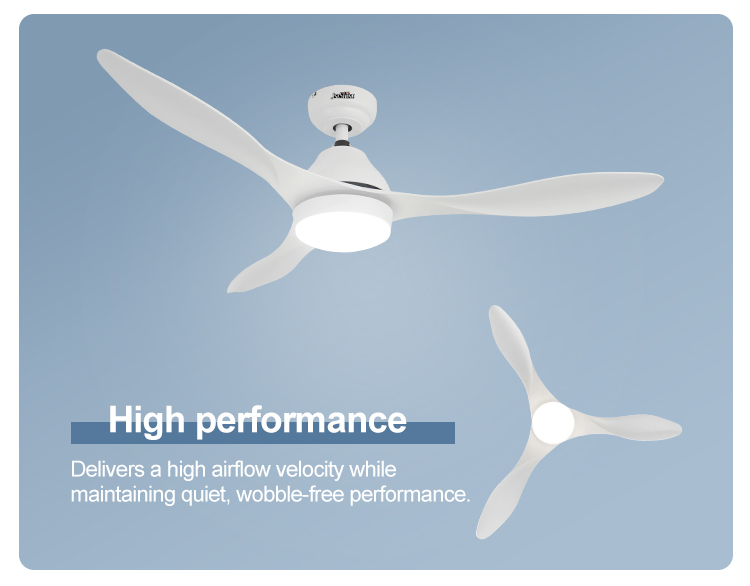 Home Office 52 Inches White Ceiling Fan with LED Light and Remote in Mulit Colors