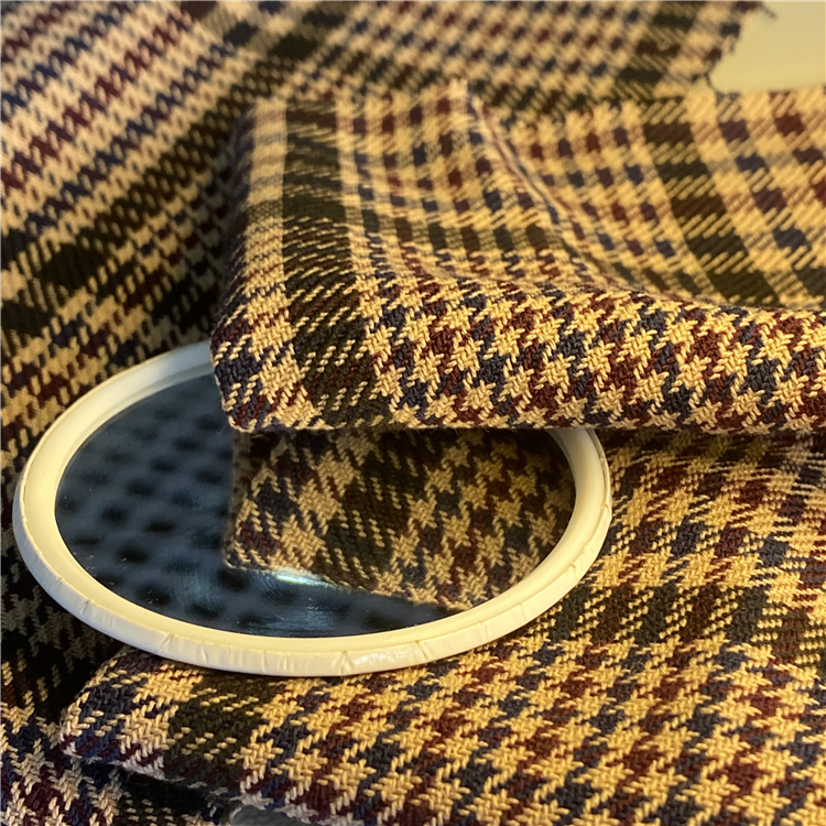 Colorful Heavyweight Twill Woven Poly / Rayon 65/35 Yarn Dyed TR Checks Fabric