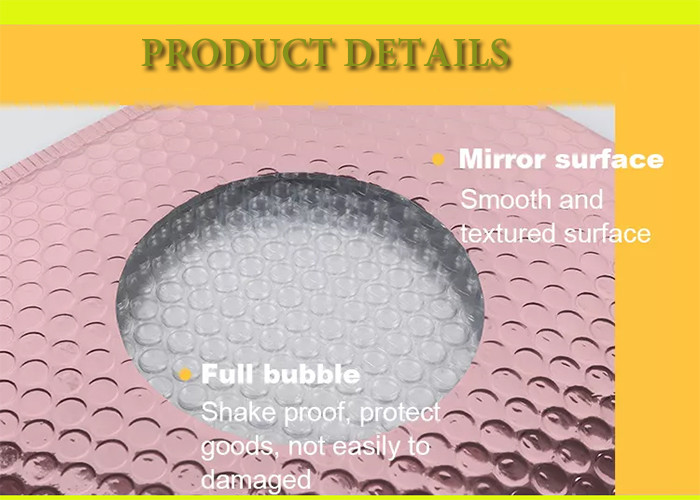 Custom Printed Colorful Air Padded Bubble Mailers Shipping Package Rose Gold Poly