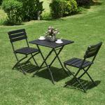 Factory Wholesale HDPE Plastic Wooden Design Coffee Lounge Patio Portable
