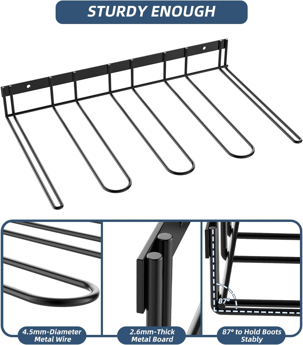 Sturdy Metal Boot Storage Organizer Rack for Closet Silver ISO9001 Rohs CE 16949