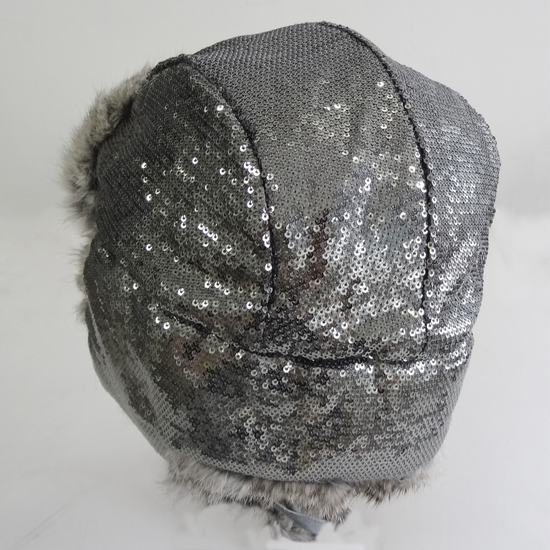 Plain Customized Animal Fur Hats , Plush Style Shearling Sheepskin Hat