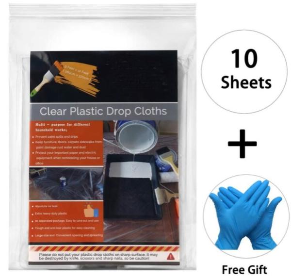 Painter Plastic Drop Cloths Sheet, Waterproof, rustproof, Anti-Dust Furniture