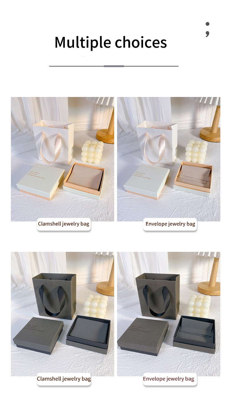 Jewelry bag Custom logo Envelope Elastic drawstring design suede velvet microfiber bag