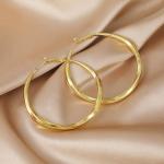 Women 18k Gold Plated Big Hoop Earrings For Girls Fashion Jewelry