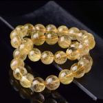 Natural Brazilian Yellow Crystal Bracelet Cut Faceted Faceted Polished Bracelet