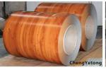 0.40 MM Thickness PPGL Steel Coil Wood Grain Color With High Acid / Alkali