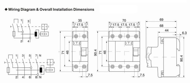 Sontuoec RCCB 4 Pole Earth Leakage Circuit Breaker IEC61008