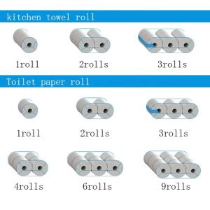 Quality PLC Touch Screen 6rolls 50packs/Min Toilet Paper Roll Machine 3 Lanes wholesale