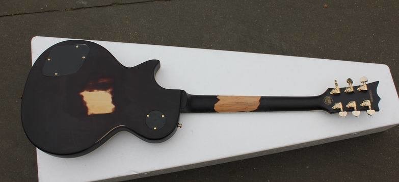 BLACK ESP style solid body guitar,gold hardware,single cutaway Tuneomatic/stoptail bridge 2xHBsFree shipping direct from