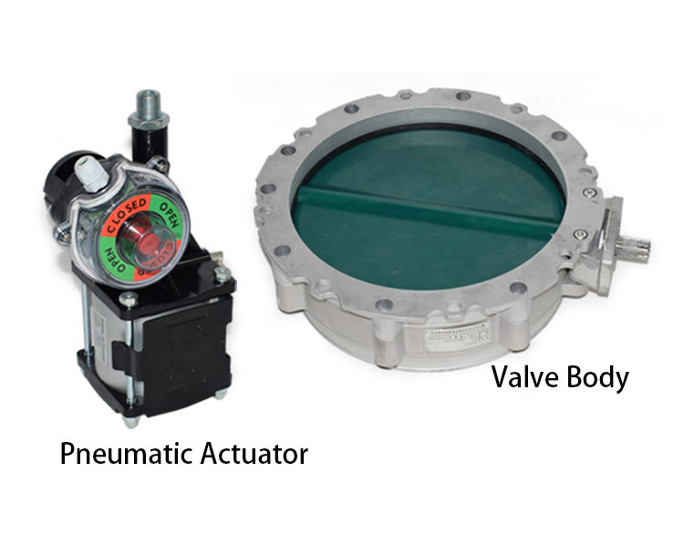 350mm Port Size Pneumatic Powder Butterfly Valve For Batching Plants Cement Media