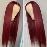 130% Density Customized Human Hair Wigs Natural Black 28 inch Bleached