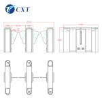 Office 300 People/Min Flap Gate Barrier Automatic Systems Turnstiles