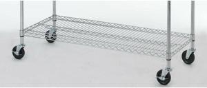 Quality Carbon Steel Black Commercial Shopping Trolley 18*48*72'' NSF Household Light Duty 4 Tiers wholesale