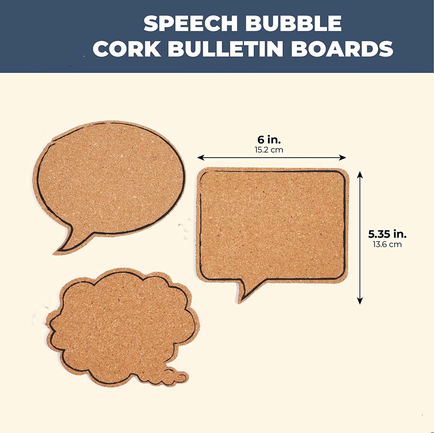 6"x5.35" Rectangle Speech Bubble Cork Board Decorative Memo Board
