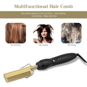 Quality Hair Care Dual Voltage 45W 450F Titanium Hot Iron Comb For Women wholesale