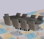Extension Ceramic Top Dining Table Tempered Glass Heavy Duty Steel Frame