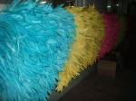 Party Decoration Ribbon Satin Two Tones Colour Chicken Feather Fringe Trim 12-14