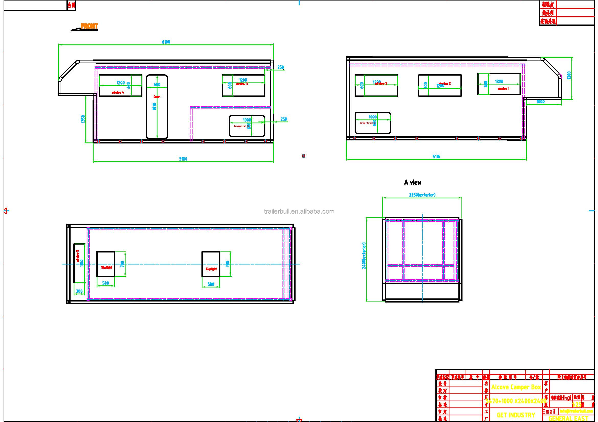 Customizable 20ft Motorhome Cab-over Truckbody for Expedition Vehicles and RV Trailers