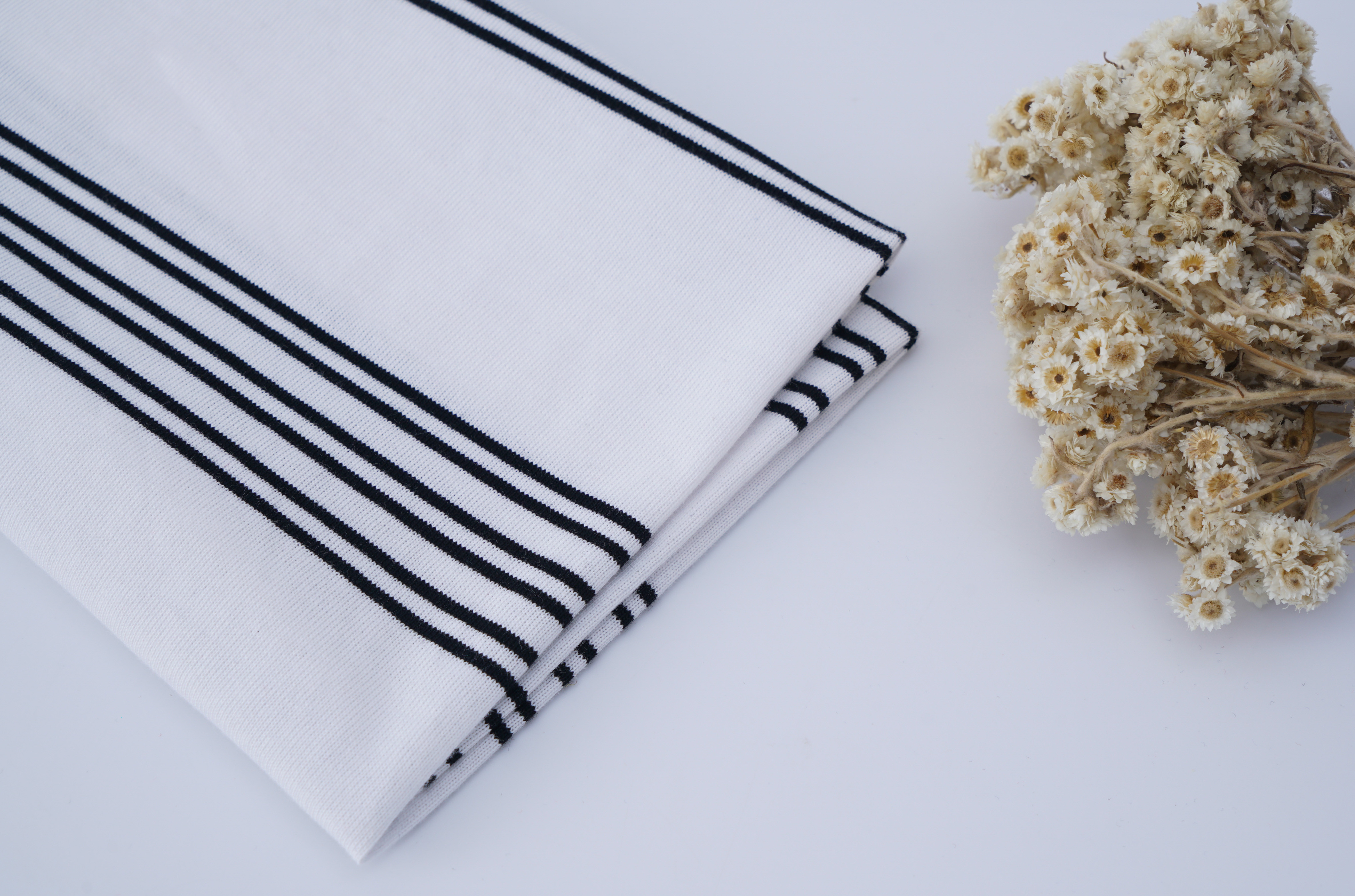 Soft And Healthy Wear-ResistantSkin-Friendly Striped Knit Fabric For T-Shirt
