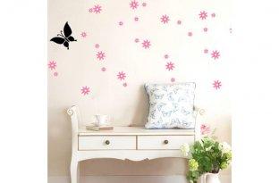 Eco Removable Flower And Butterfly Wall Stickers