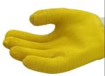 Yellow Cotton Jersey Gloves Wavy Rubber Full Latex Covered Gloves