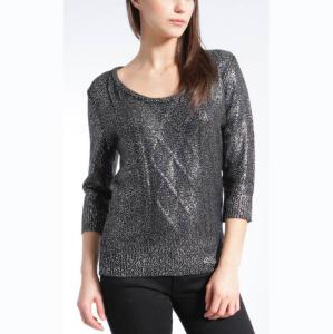 Quality WOMEN'S 100% ACRYLIC FOIL PRINT CABLE KNITTED SWEATER wholesale