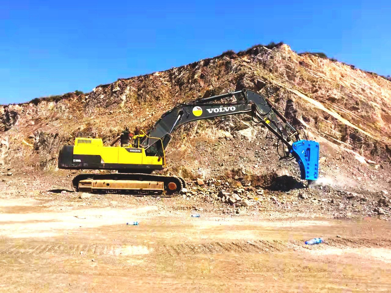 Steel Q345B SB50 Hydraulic Excavator Hammers 100mm Chisel Concrete Breaking Machine