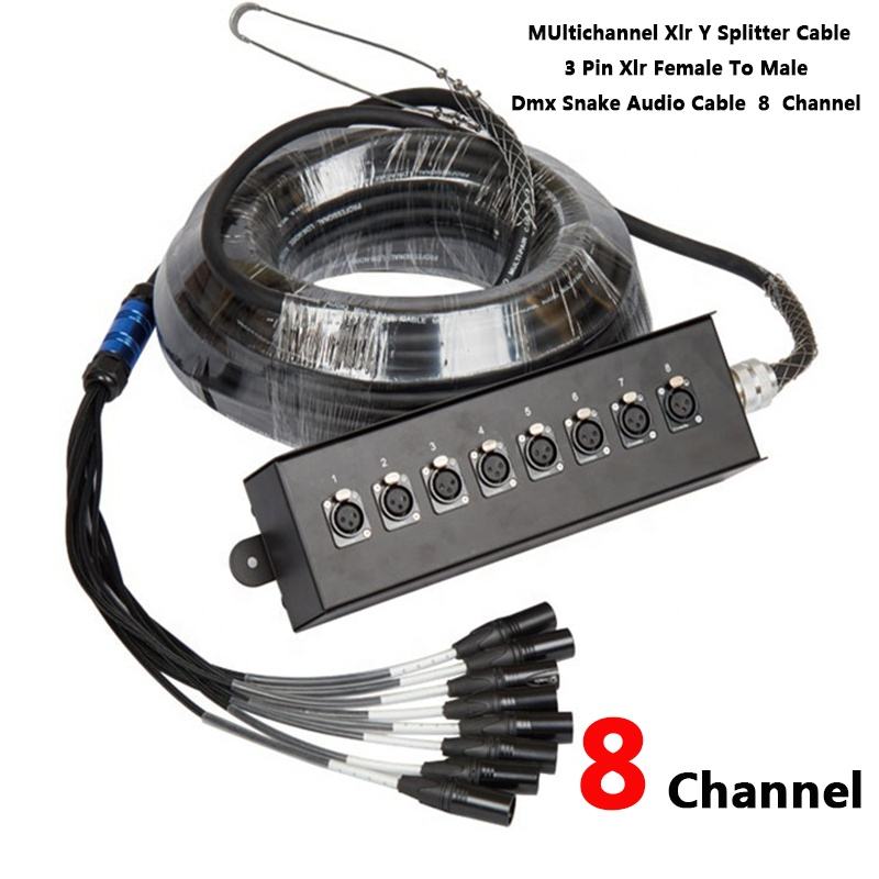 Speaker Dmx Audio De Y Power Snake Xlr Cable Male To Female Multi Microphone 4 8 12 16xlr 24 32 48 Channels Roll Stage Box Cable