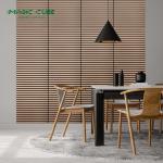Textured Acoustic Wood Wall Panels for Background Walls Film and Television