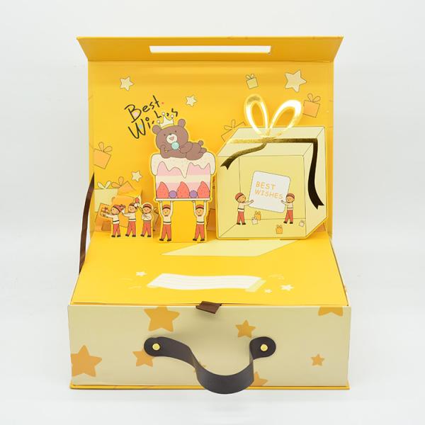 Wholesale custom birthday suitcase shaped kids gift box magnet cardboard gift