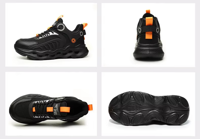 TPU Flying Knit Work Shoes With EVA Sole For Industrial Safety Kevlar Mid Sole Steel Toe Anti-stab And Anti-smash