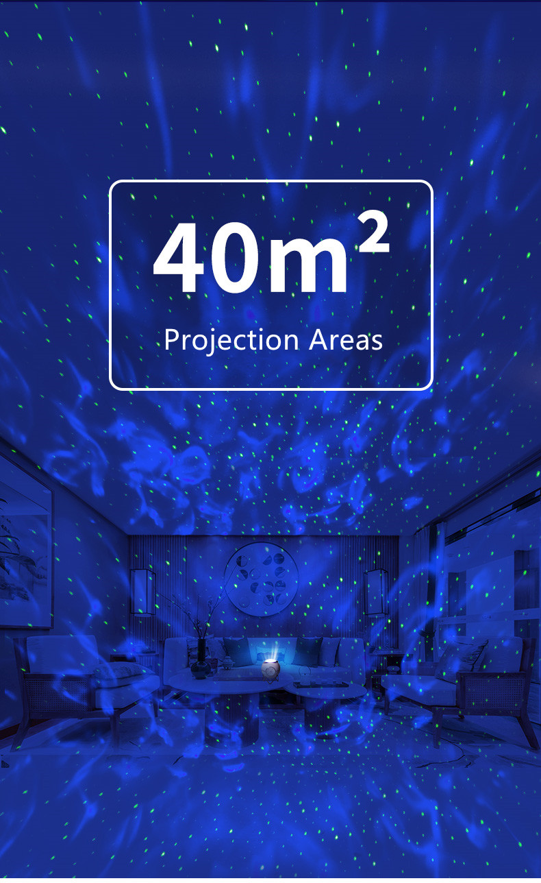 New Romantic Planet Galaxy Laser Projection Lamp 14 Lighting Modes and Built-in Music Bedside Night Light With Remote Co