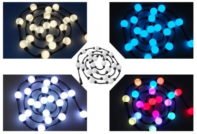5m 25 dmx ball strings led point light pixel 3d globe curtain lights programmable decoration