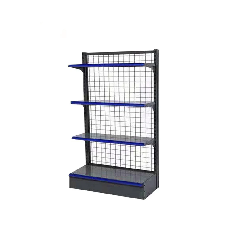 Euro style supermarket gondola shelves grid shelf retail store shelving
