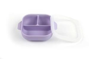 Quality BPA Free Silicone Weaning Bowl 3 Divider Suction Feeding Bowl wholesale