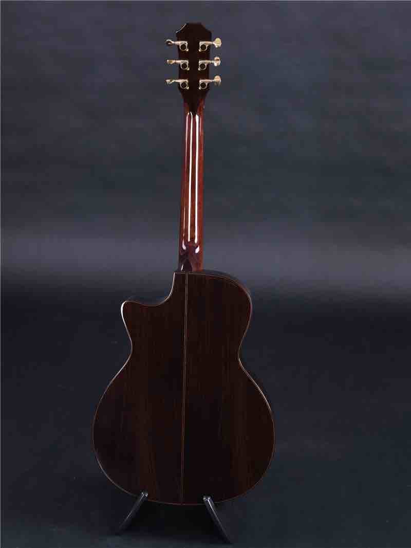 Customized solid spruce top rosewood back and side cutaway acoustic guitar with FSM 301 EQ
