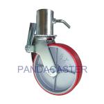 Red 200mm 8 Inch Caster Wheel Scaffolding With Hollow Tube
