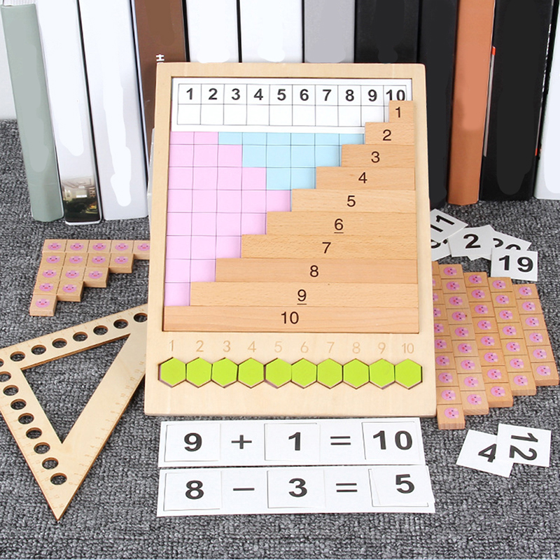 Geometric 30.5cm Wooden Counting Board Number Puzzle Board