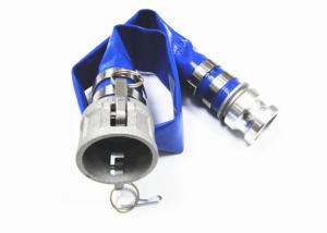 Quality Industrial Pump Water Hose , Durable Blue Layflat Hose With Connectors / Fittings wholesale