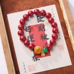 Feng Shui Bracelet Cinnabar Bracelet, Cinnabar PiXiu Bracelet Prayer Beads