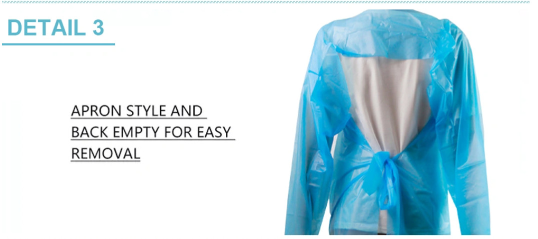 Customized Protective Disposable CPE Gown For Surgical Laboratory