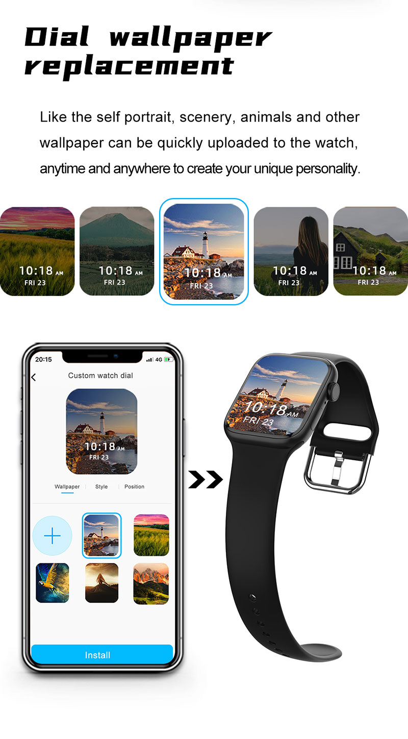 HL75 smart watch IPS Display 320x240 Health Tracking Bracelet Blood Pressure Fitness